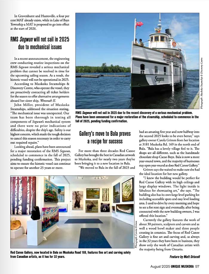 Unique Muskoka Magazine, August 2025
